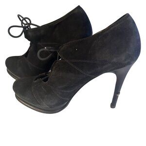 Diane Von Furstenberg suede leather black bootie size 7.5 M